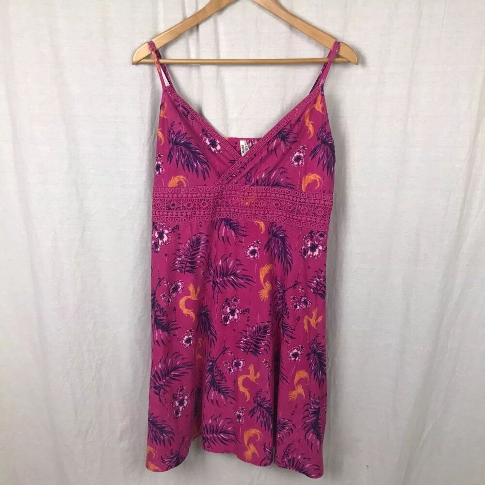 Mudd Juniors Girls Floral Print Spaghetti Strap Sundress Pink Casual Size XXL
